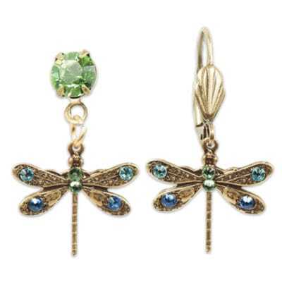 Livie Crystal Dragonfly Charm Earrings