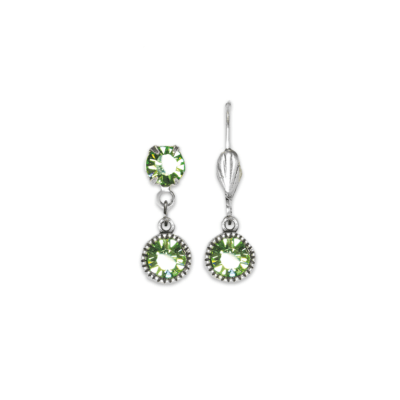 Bezel Set Silver Earrings Peridot