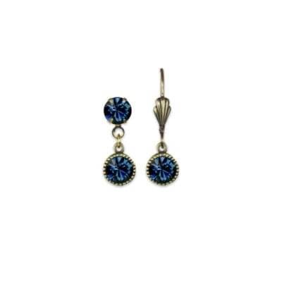 Bezel Set Brass Earrings Montana