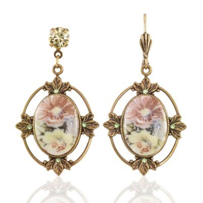 Anne's Vault Forever Spring Floral Glass Crystal Earring