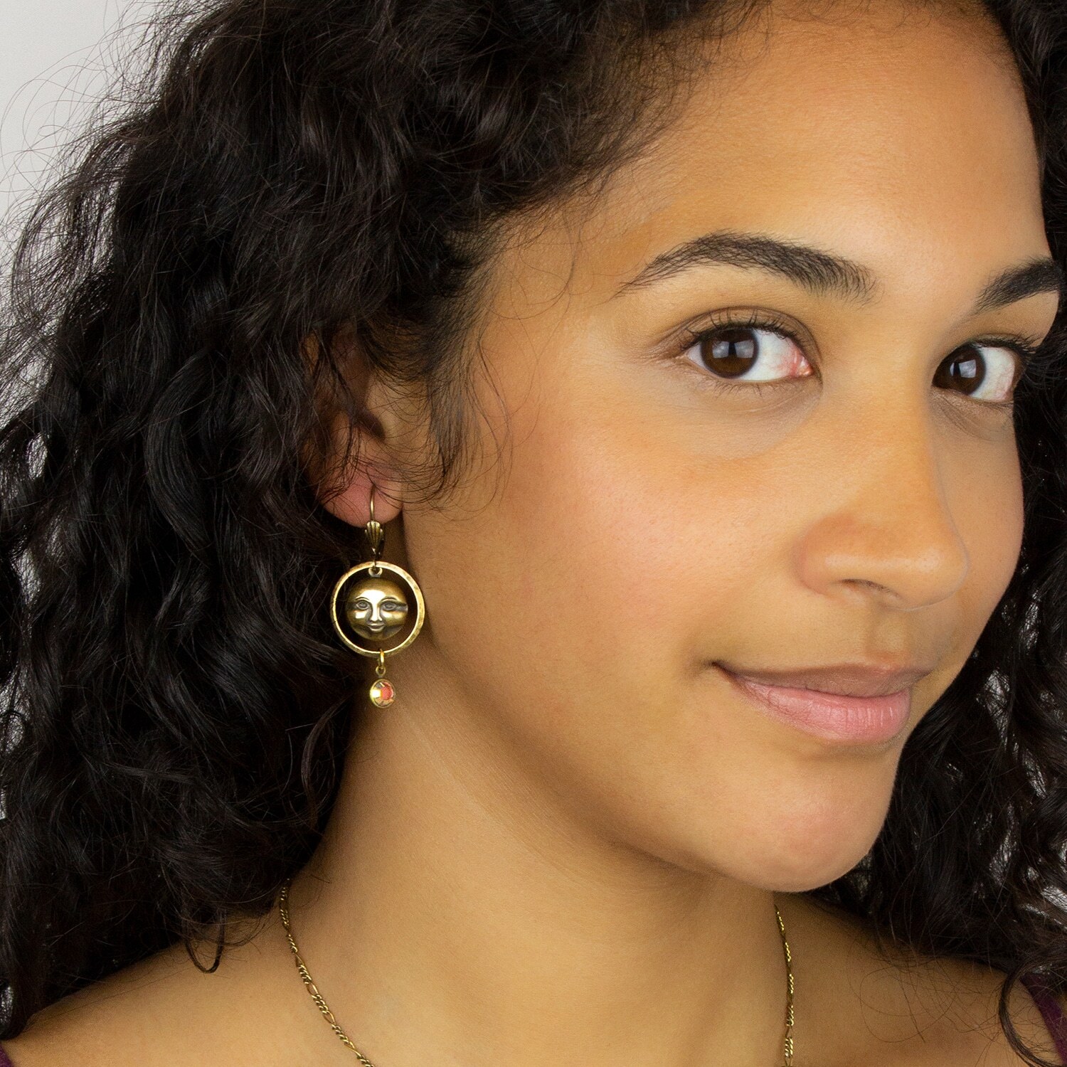 Luna Crystal Charm Earrings (Leverbacks) - Image 2