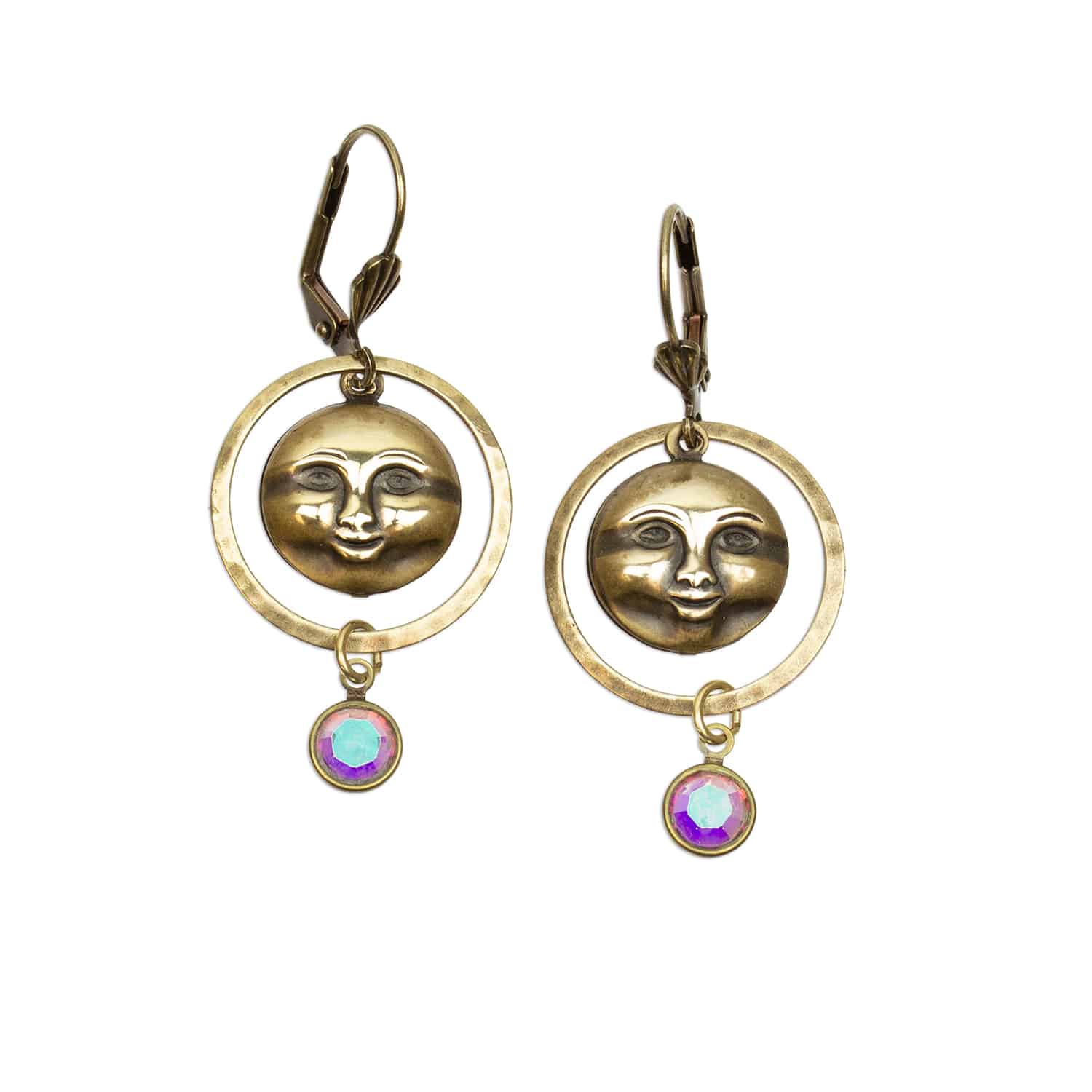 Luna Crystal Charm Earrings (Leverbacks)