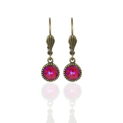 Royal Red DeLite Brass Drop Earrings