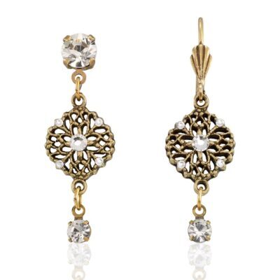 Forever Filigree Round Victorian Crystal Drop Earring
