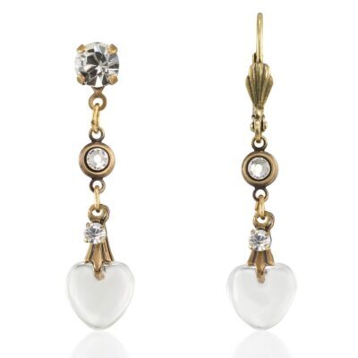Glass Heart Dangle Crystal Charm Jumble Earring