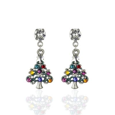 Tinselle Crystal Christmas Tree Earrings