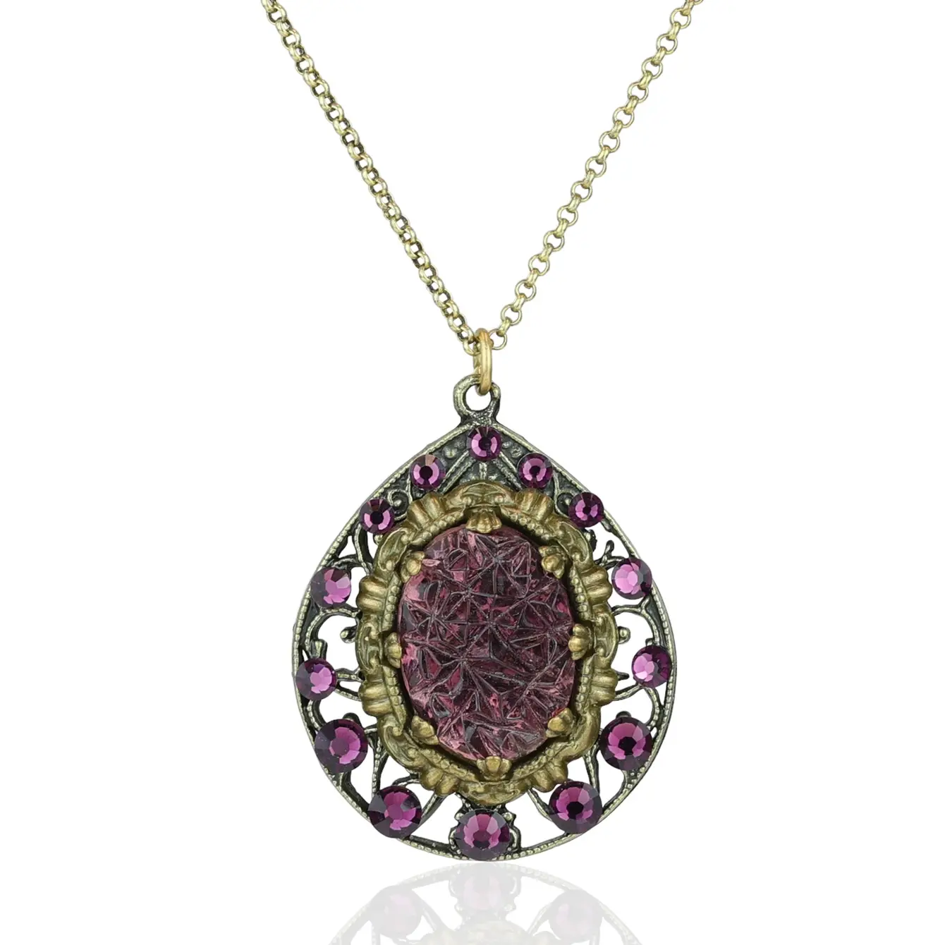Anne's Vault Forever Filigree Amethyst Crystal Necklace