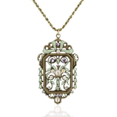 Alphonsine Crystal Art Nouveau Necklace