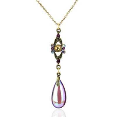 Opulent Sunset Multicolored Drop Crystal Necklace