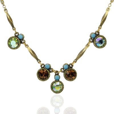 Enchanted Garden Multicolored Peridot Crystal Necklace