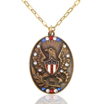 250 Years of Independence Crystal Oval Medallion Necklace