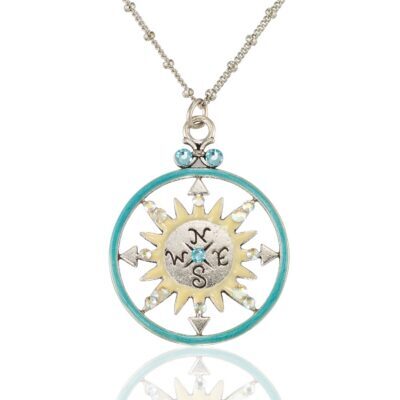 Summer Sunshine Coastal Compass Crystal Necklace