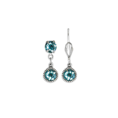 Bezel Set Silver Earrings Light Turquoise