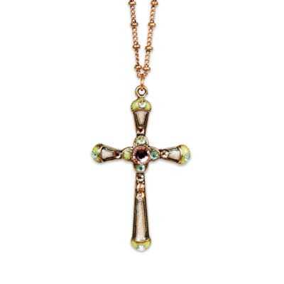 Rosa Crystal Cross Necklace