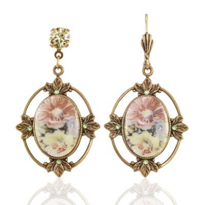 Anne's Vault Forever Spring Floral Glass Crystal Earring
