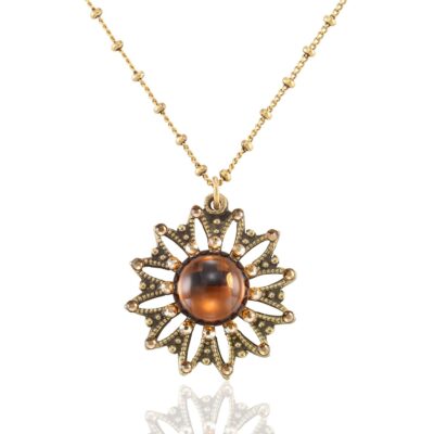 Anne’s Vault Forever Brown Star Flower Crystal Necklace