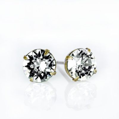 Brass Crystal  Crystal Stud Earrings