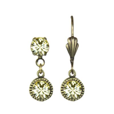 Bezel Set Brass Earrings Jonquil