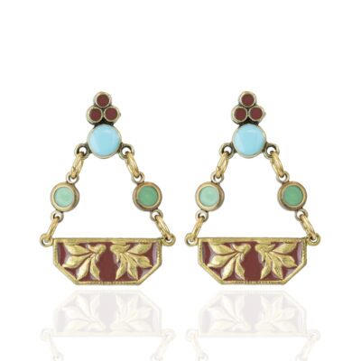Forever Egyptian Revival Dangling Lotus Post Earring