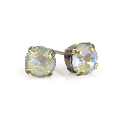 Simple Serene Grey DeLite Crystal Stud Earring - Brass - 6mm