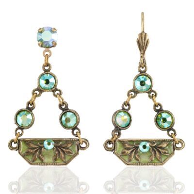 Green Lotus Transformation Crystal Collar Earring