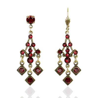 Sienna Red Crystal Statement Earrings