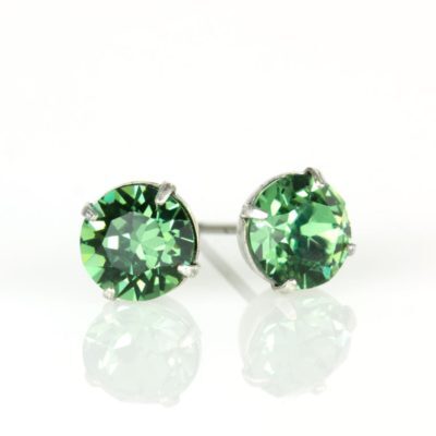 Silver Erinite  Crystal Stud Earrings