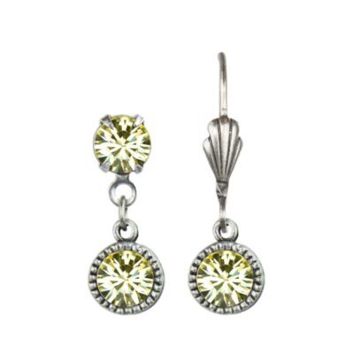 Bezel Set Silver Earrings Jonquil