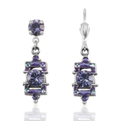 Timeless Tanzanite Vintage Inspired Crystal Charm Earrings