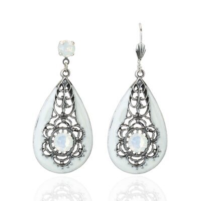 Norine Watton White Opal Crystal Earring