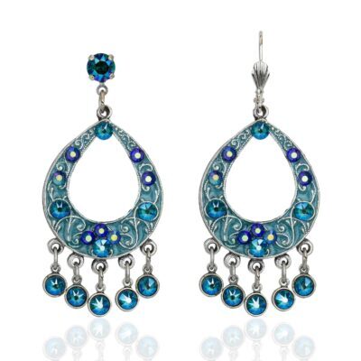 Celeste Blue Zircon Crystal Statement Earrings