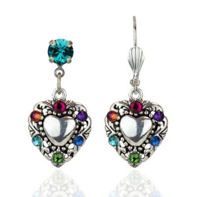 Always in my Heart Crystal Charm Earrings