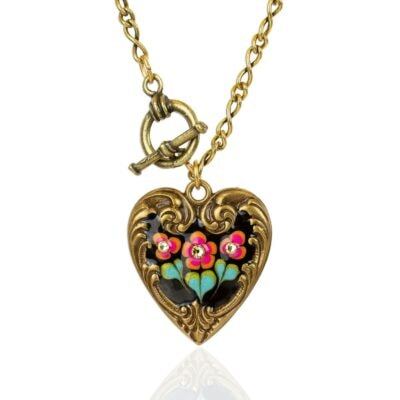 Kahala Rose Jill's Garden Crystal Heart Charm Necklace