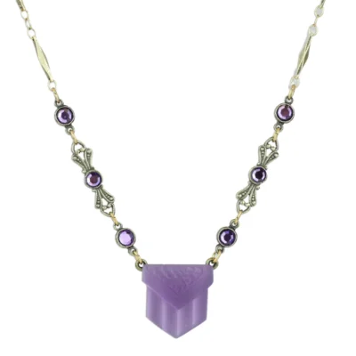 Anne's Vault Forever Purple Chevron Crystal Necklace