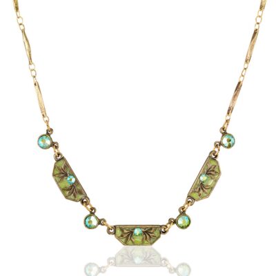 Green Lotus Transformation Crystal Collar Necklace