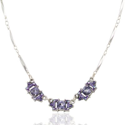 Timeless Tanzanite Vintage Inspired Crystal Charm Necklace