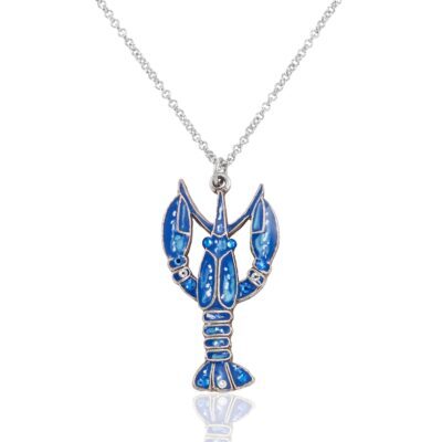 Ocean Isle of Shoals Rare Blue Lobster Crystal Necklace
