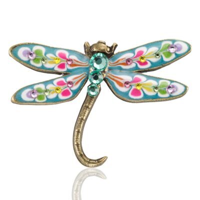 Brite Burst Floral Bouquet Butterfly Crystal Brooch