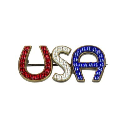 USA Red, White & Blue Americana Sparkle Pin