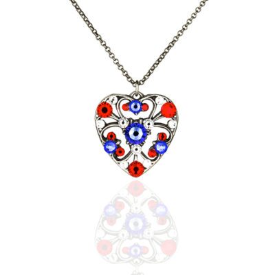 Americana Crystal Heart Necklace