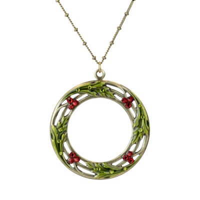 Sherry Red Crystal Circle Wreath Necklace