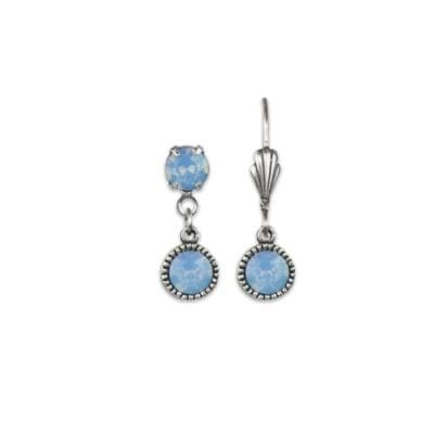 Bezel Set Silver Earrings Air Blue
