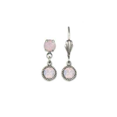 Bezel Set Silver Earrings Rose Water Opal