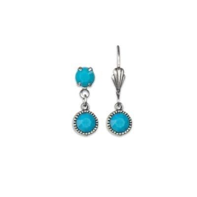 Bezel Set Silver Earrings Turquoise