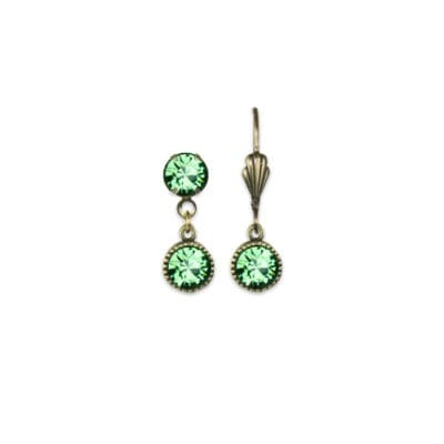 Bezel Set Brass Earrings Erinite
