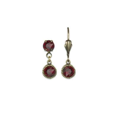 Bezel Set Brass Earrings Siam