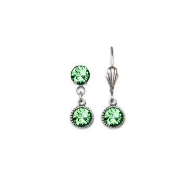 Bezel Set Silver Earrings Erinite
