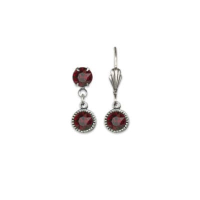 Bezel Set Silver Earrings Siam