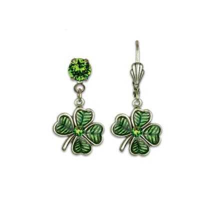 Laoise Crystal Four-Leaf Clover Earrings