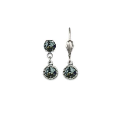 Bezel Set Silver Earrings Silver Night